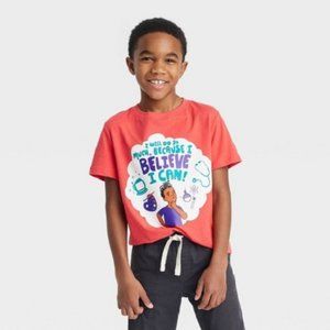 Cat & Jack™ Red Boys' Short Sleeve 'Believe I Can' Graphic T-Shirt
